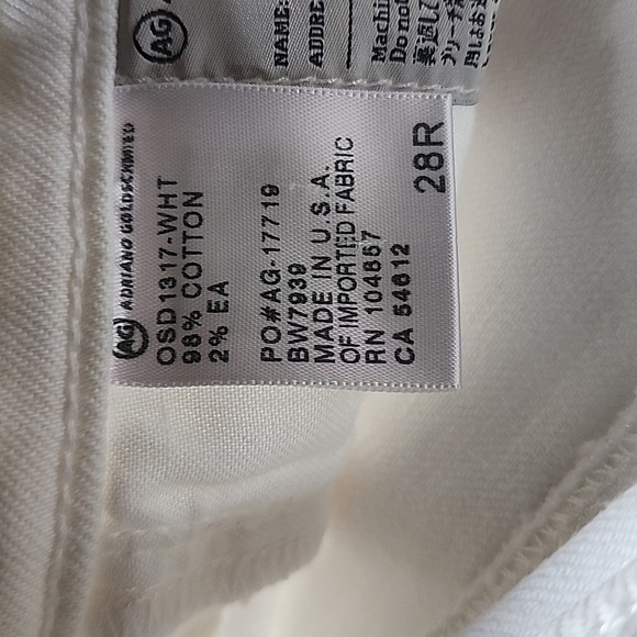 AG Adriano Goldschmied The Ballad Slim Bootcut jeans in white Size 28 - Picture 8 of 8